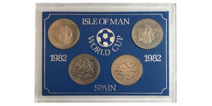ISLA DE MAN - K-091/94 - 4x 1 CROWN WORLD CUP SPAIN 1982 - SC