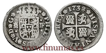 Cy07733.-FELIPE V - 1/2 Real 1738 Madrid J.F.- BC-.