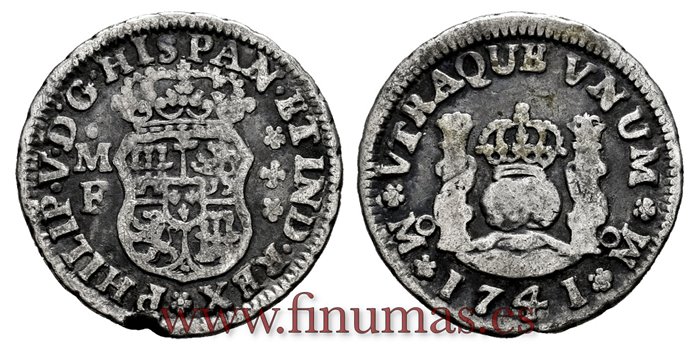 Cy07752.-FELIPE V - 1/2 Real 1741 Mexico M.F.- MBC.