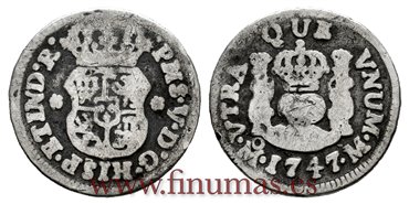 Cy07733.-FELIPE V - 1/2 Real 1747 Mexico M.- RC.