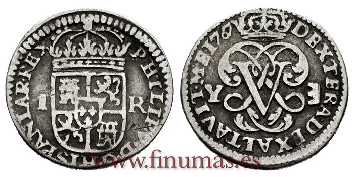 Cy07811.-FELIPE V - 1 Real 1707 Segovia Y.-MBC-.