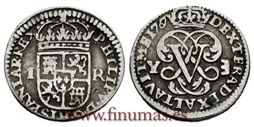 Cy07811.-FELIPE V - 1 Real 1707 Segovia Y.-MBC-.
