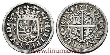 Cy07982.-FELIPE V - 1 Real 1738 Sevilla P.J.-MBC.