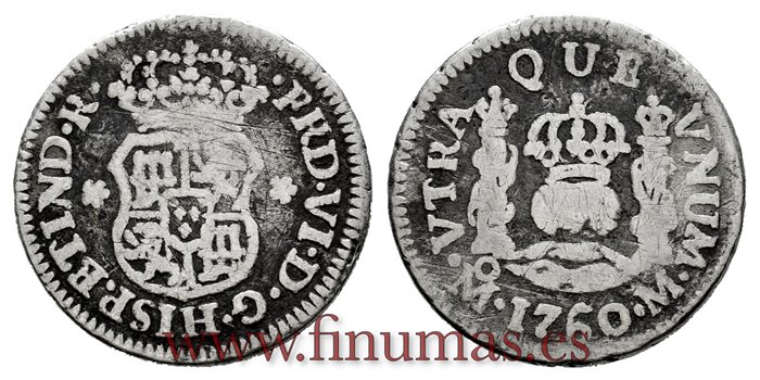 Cy09551.-FERNANDO VI - 1/2 Real 1760 Mexico M.- BC.