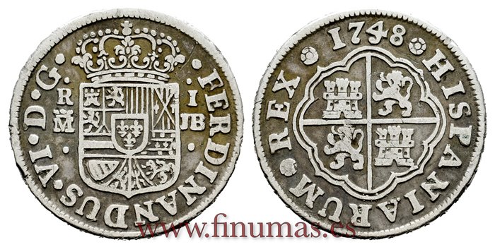 Cy09568.-FERNANDO VI - 1 Real 1748 Madrid J.B.-MBC.