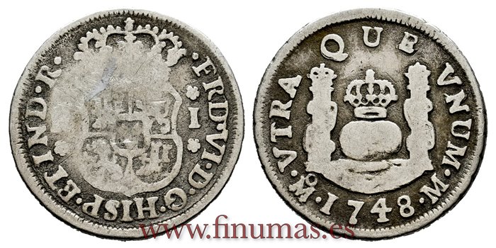 Cy09571.-FERNANDO VI - 1 Real 1748 Mexico M.- BC.