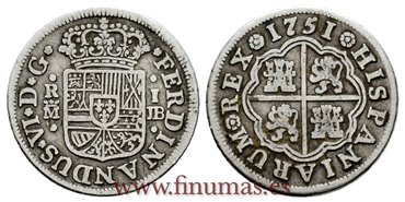 Cy09590.-FERNANDO VI - 1 Real 1751 Madrid J.B.-MBC.