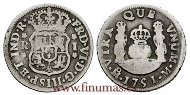 Cy09591.-FERNANDO VI - 1 Real 1751 Mexico M.- BC.