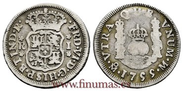 Cy09621.-FERNANDO VI - 1 Real 1755 Mexico M.-BC.