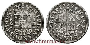 Cy09633.-FERNANDO VI - 1 Real 1757 Madrid J.B.-MBC+.