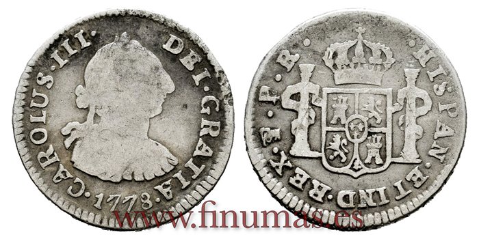 Cy10405.-CARLOS III - 1/2 Real 1778 Potosi P.R.-BC.