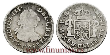 Cy10405.-CARLOS III - 1/2 Real 1778 Potosi P.R.-BC.