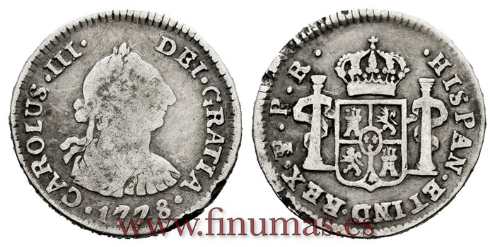 Cy10405.-CARLOS III - 1/2 Real 1778 Potosi P.R.-BC.