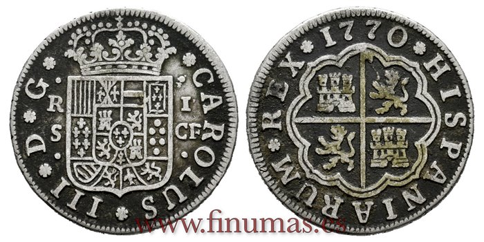 Cy10554.-CARLOS III - 1 Real 1770 Sevilla C.F.-MBC.