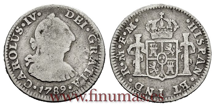 Cy12410.-CARLOS IV - 1/2 Reales 1789 Mexico F.M.-BC.