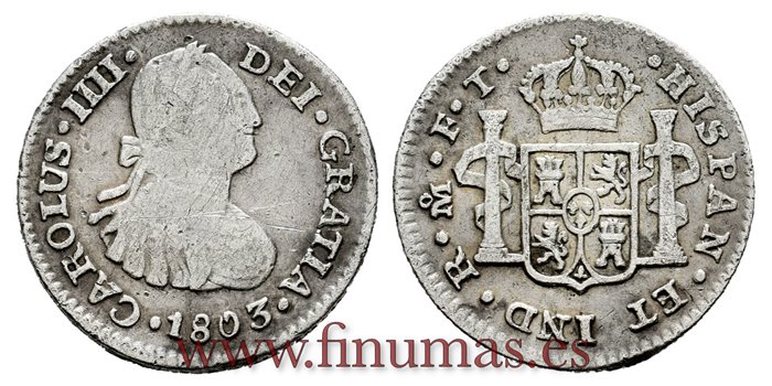 Cy12501-1.-CARLOS IV - 1/2 Reales 1803 Mexico F.T.-MBC.