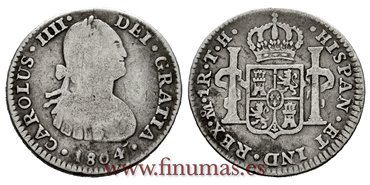 Cy12671.-CARLOS IV - 1 Real 1804 Mexico T.H.- MBC .