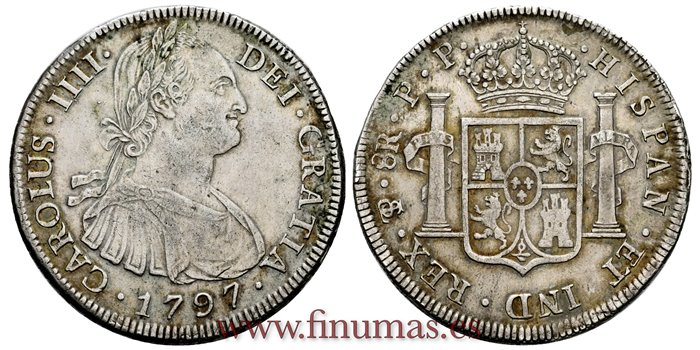 Cy13077.-CARLOS IV - 8 Reales 1797 Potosi P.P.- EBC-.