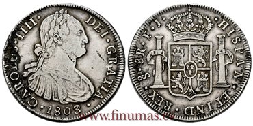 Cy13124.-CARLOS IV - 8 Reales 1803/02 Santiago F.J.- MBC.