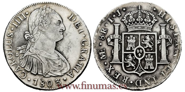 Cy13118.-CARLOS IV - 8 Reales 1803 Lima I.J.-EBC.