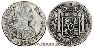 Cy13118.-CARLOS IV - 8 Reales 1803 Lima I.J.-EBC.