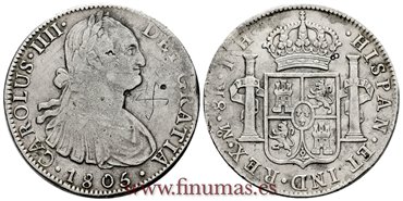 Cy13138.-CARLOS IV - 8 Reales 1805 Mexico T.H.- MBC.
