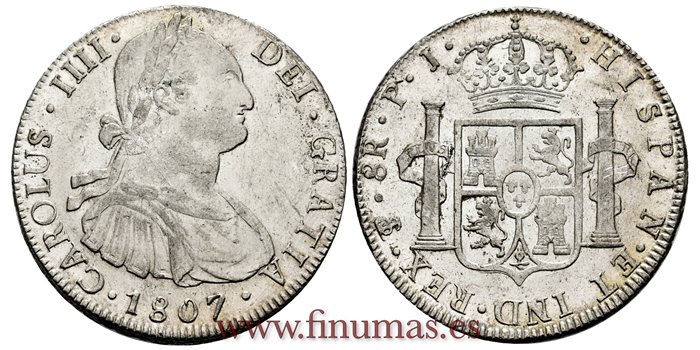 Cy13150.-CARLOS IV - 8 Reales 1807 Potosi P.J.- SC.