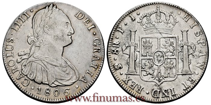 Cy13145-2.-CARLOS IV - 8 Reales 1806 Potosi P.J.- EBC+.