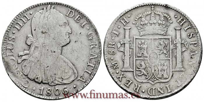 Cy13144.-CARLOS IV - 8 Reales 1806 Mexico T.H.- MBC.