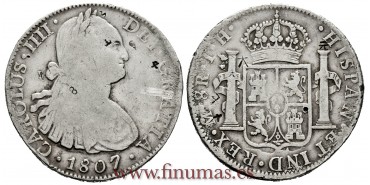 Cy13149.-CARLOS IV - 8 Reales 1807 Mexico T.H.- MBC-.
