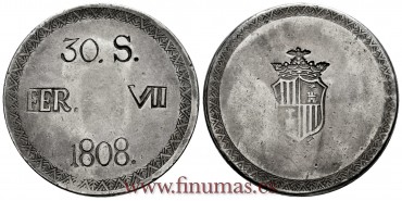 Cy14921.-FERNANDO VII - 30 Sous 1808 Palma de Mallorca.- EBC.