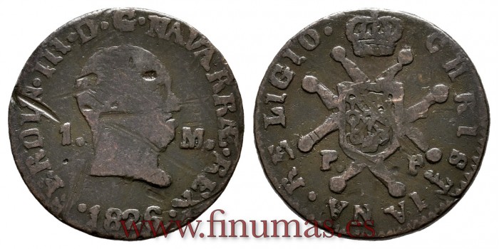 Cy13903.-FERNANDO VII - 2 Maravedis 182 Pamplona.- RC.