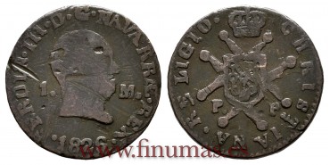 Cy13903.-FERNANDO VII - 2 Maravedis 182 Pamplona.- RC.