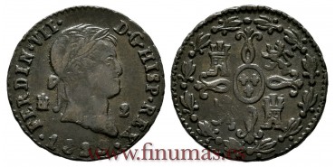 Cy13940.3.-FERNANDO VII - 2 Maravedis 1829 Segovia.- MBC.