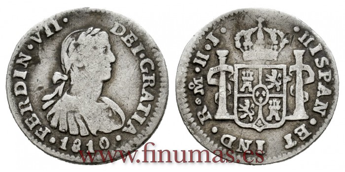Cy14208.-FERNANDO VII - 1/2 Real 1810 Mexico H.J.- BC.