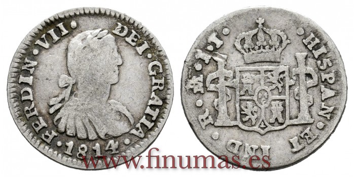 Cy14268.-FERNANDO VII - 1/2 Real 1814 Mexico J.J.- BC.
