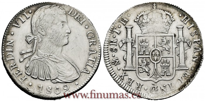 Cy14941.-FERNANDO VII - 8 Reales 1809 Mexico T.H.-EBC-.