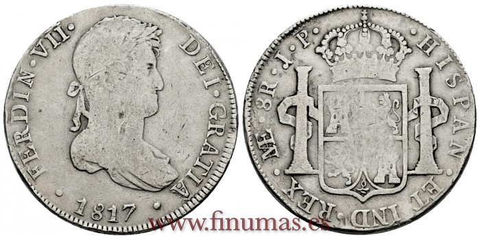 Cy15109-2.-FERNANDO VII - 8 Reales 1817 Lima J.P.- MBC.