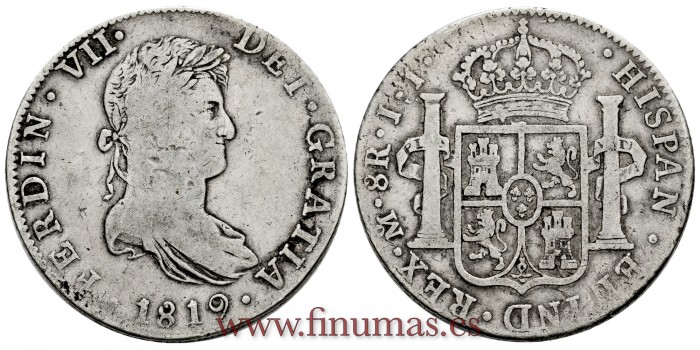 Cy15140.-FERNANDO VII - 8 Reales 1819 Mexico J.J-  MBC--.