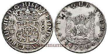 Cy11203.-CARLOS III - 8 Reales 1770 Potosi J.R.- EBC