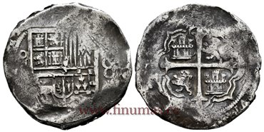 Cy06051.-FELIPE III - 8 Reales 1613? Mexico .- BC+