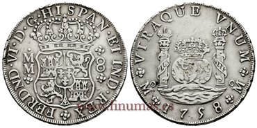 Cy09896.-FERNANDO VI - 8 Reales 1758 Mexico M.M.- MBC+