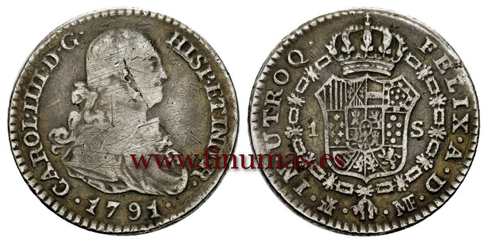 Cy12570.- CARLOS IV - 1 Real 1791 Madrid M. F.- BC-