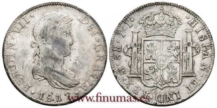 Cy15111.-FERNANDO VII - 8 Reales 1817 Mexico J.J.-EBC