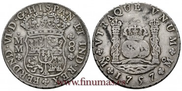 Cy09889.- FERNADO VI - 8 Reales 1757 Mexico M.M. - MBC