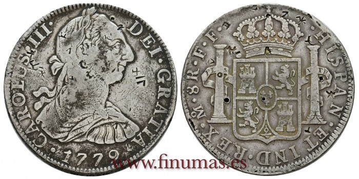 CY11279.- CARLOS III - 8 Reales 1779 Mexico F.F. -B.C.
