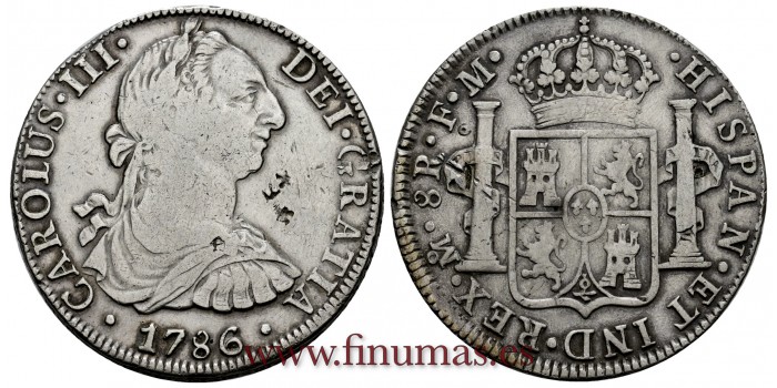 CY11326.- CARLOS III - 8 Reales 1786 Mexico F.M. -M.B.C.