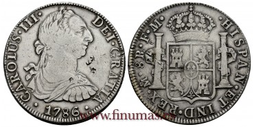 CY11326.- CARLOS III - 8 Reales 1786 Mexico F.M. -M.B.C.