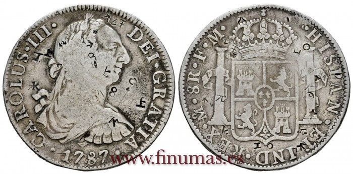 CY11335.- CARLOS III - 8 Reales 1787 Mexico F.M. -B.C.