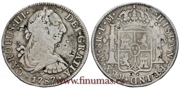 CY11335.- CARLOS III - 8 Reales 1787 Mexico F.M. -B.C.